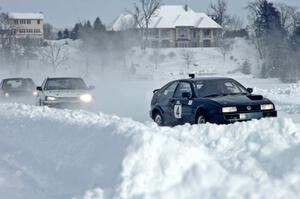 Brian Lange's VW Corrado leads the Carl Siegler / David Goodman / Dan Drury Subaru Legacy