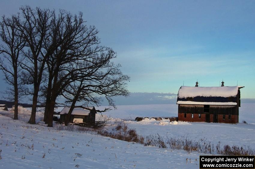 Barn at sunset