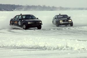 The Ty Saiki / Mike Ehleringer VW Passat is chased by Brian Lange's VW Corrado.