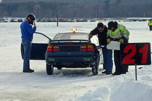 Brian Lange's VW Corrado comes in for more fuel.