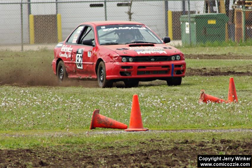 Bonnie Stoehr in the Team Mayhem Subaru Impreza