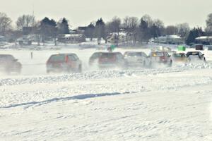 The field gets for the green at one of Saturday's sprint races.