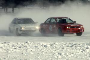 The Jay Luehmann and Kevin Beck / Dave Steen Subaru Imprezas