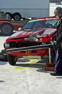 The Mark Knepper / Josh Peterson Alfa-Romeo GTV-6 sustained damage to the front.