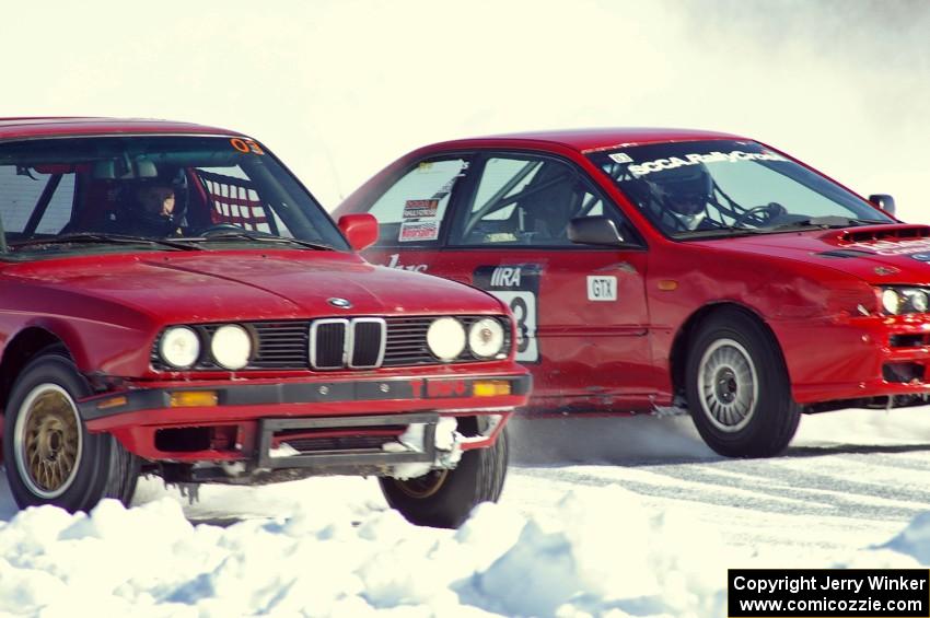 Pete Tavenier / Bruce Powell BMW 318i and the Jay Luehmann / Mark Utecht Subaru Impreza