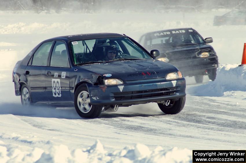 Ryan Hammond / Kyle Laursen Honda Civic and Brian Krohn's Honda CRX