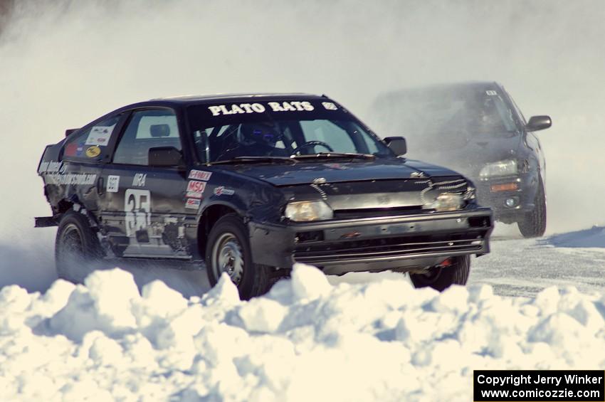 Brian Krohn's Honda CRX and the Tim Stone / Dan Gervais / Ryan Rose Subaru Impreza