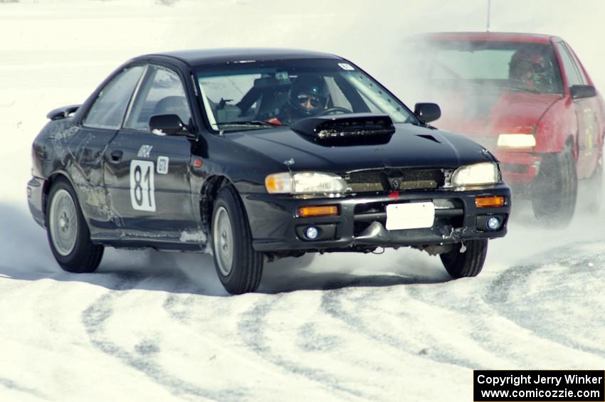 Tim Stone / Dan Gervais / Ryan Rose Subaru Impreza and the Chad Reinhofer / Jason Lindell / Cody Reinhofer Plymouth Sundance