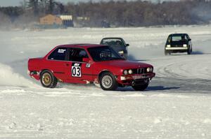 Pete Tavenier / Bruce Powell BMW 318i leads Ryan Hammond / Kyle Laursen Honda Civic and Bill Nelson / Matt Bjorge VW Rabbit