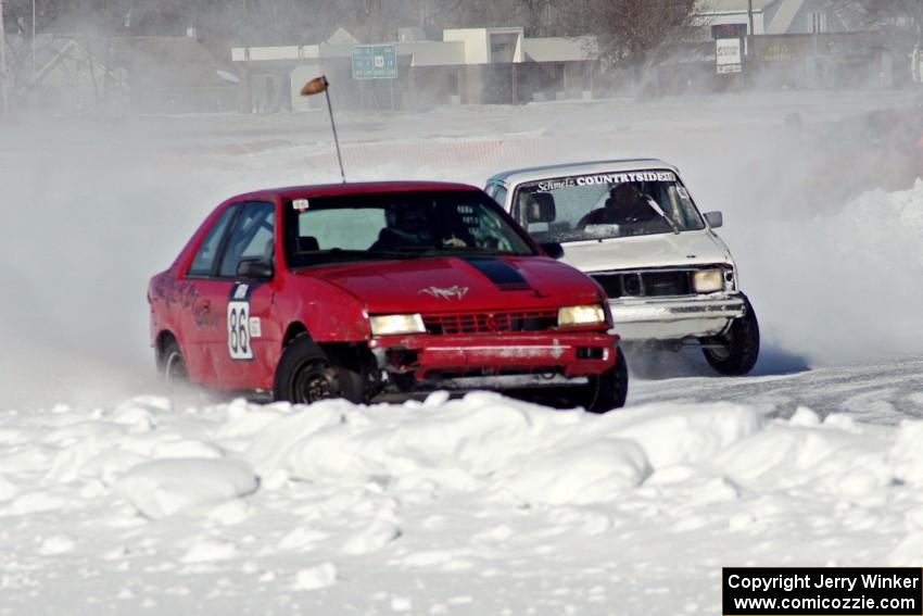 Chad Reinhofer / Jason Lindell / Cody Reinhofer Plymouth Sundance and Dick Nordby / Josh Vogesver VW Rabbit