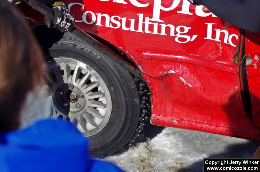 Mark Utecht / Tom Fuehrer Subaru Impreza sports damage.