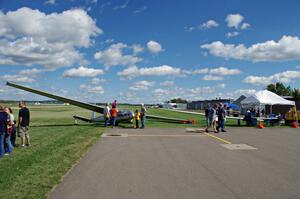 Gliders on display at the airport