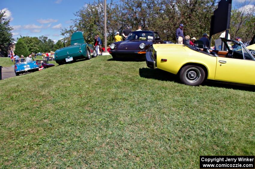 MG Midget, Austin-Healey 3000, Porsche 911, Jensen-Healey