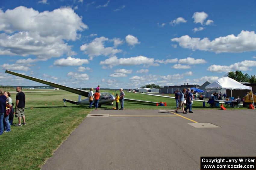 Gliders on display at the airport