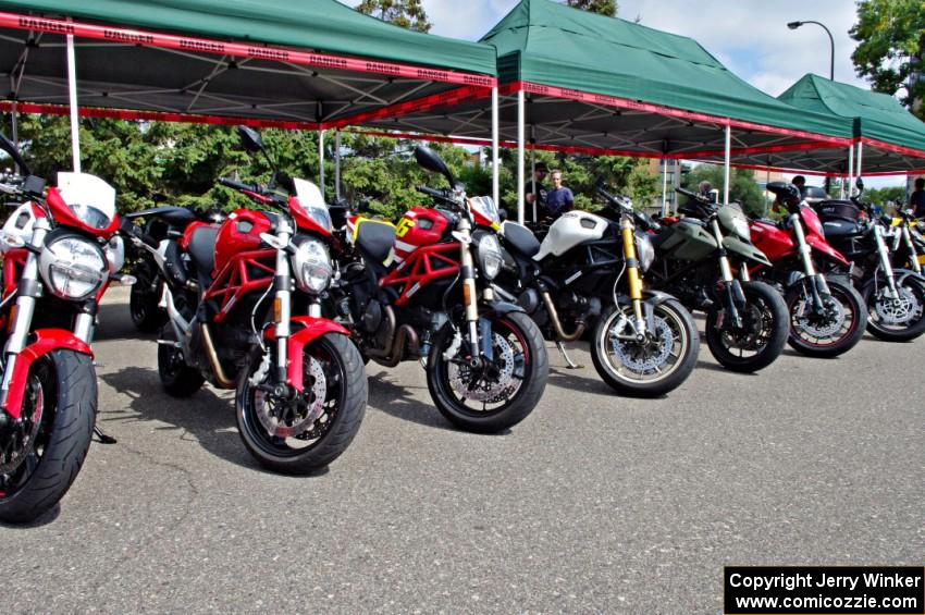 Italian motorcycles all in a row