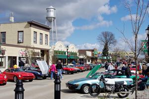 The view of main street in downtown Osseo, MN