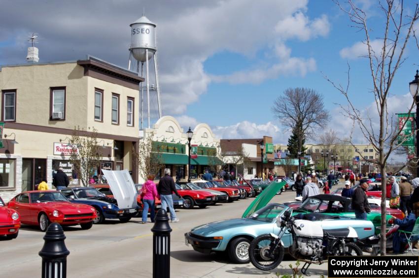 The view of main street in downtown Osseo, MN