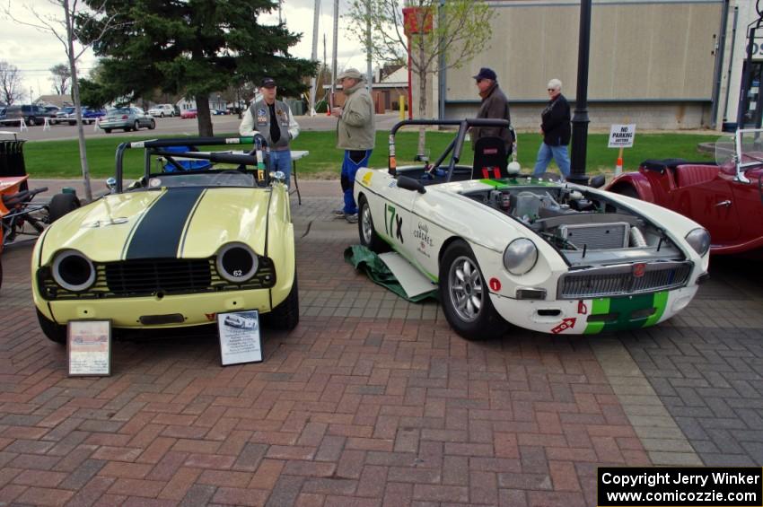 Triumph TR-4 and MGB racecars