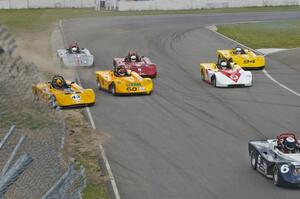 Mayhem during the Spec Racer Ford race.