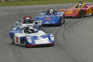 Dave Schaal leads Peter Jankovskis, Reid Johnson and Dale Nelson during the Spec Racer Ford race.
