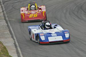 Dave Schaal battles Dale Nelson during the Spec Racer Ford race.