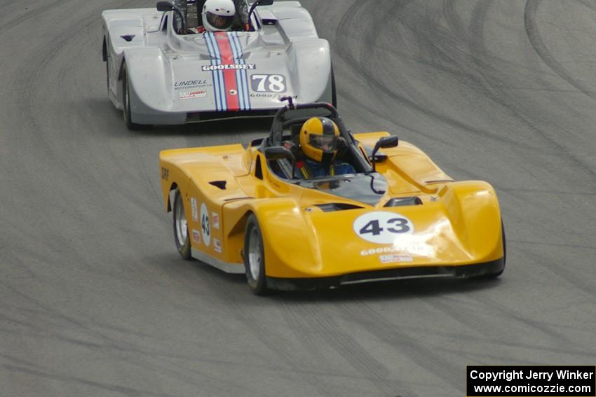 Mark Kauffman and Robyn Goolsbey during the Spec Racer Ford race