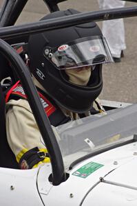 Mark Brakke sits in his H Production MG Midget