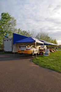 The Lindell Motorsports trailer and cars in the BIR paddock