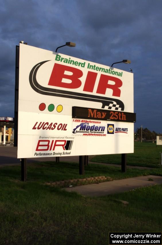 The BIR sign outside the front gate on Hwy. 371