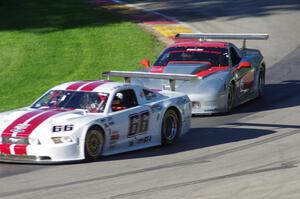 Denny Lamers's Ford Mustang and R.J. Lopez's Chevy Corvette