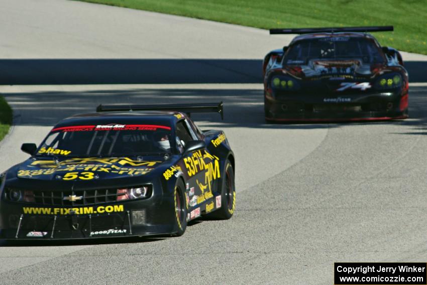 Mel Shaw's Chevy Camaro and Ian Patterson's Chevy Corvette