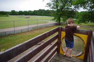 A great spot to watch the action at the carousel - if you're a kid.