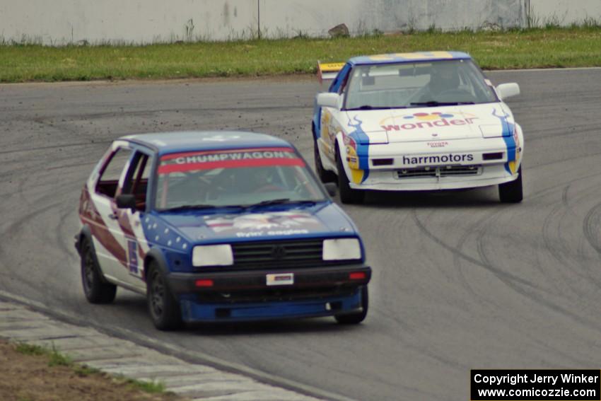 Flyin' Eagles VW GTI and Team Shake and Bake Toyota MR-2