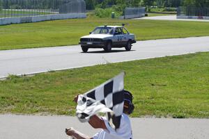 North Star Chump Car - NSCC BMW 318i takes the checkered flag.