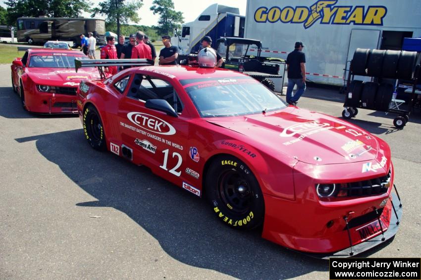 Pete Halsmer's Chevy Camaro and Cameron Lawrence's Chevy Camaro