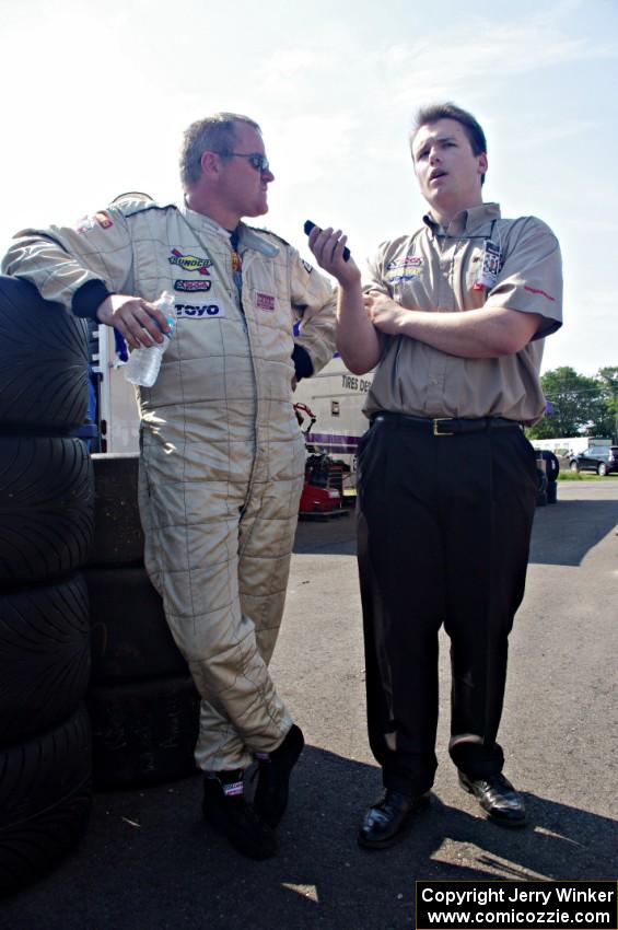 Bob Stretch is interviewed after his qualifying attempt.