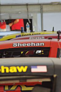 The Fix Rim Chevy Camaros in the paddock after the race on Saturday.