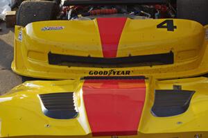 Tony Ave's Chevy Corvette after the first race on Saturday.