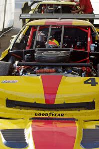 Tony Ave's Chevy Corvette after the first race on Saturday.