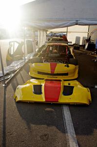 Tony Ave's Chevy Corvette after the first race on Saturday.