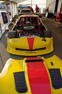 Tony Ave's Chevy Corvette after the first race on Saturday.