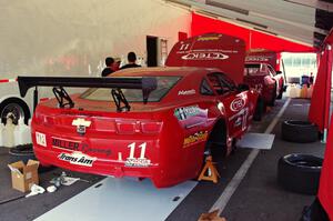 Cameron Lawrence's Chevy Camaro after the first race on Saturday.