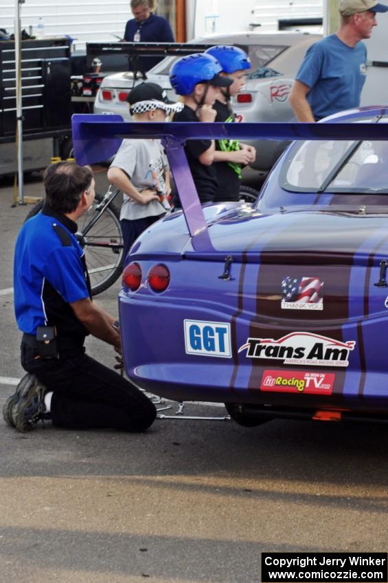 Chuck Cassaro's Panoz GTS after the first race on Saturday.