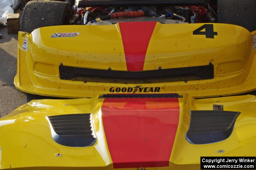 Tony Ave's Chevy Corvette after the first race on Saturday.