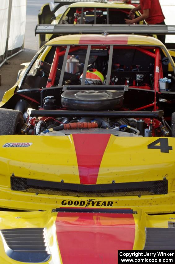 Tony Ave's Chevy Corvette after the first race on Saturday.