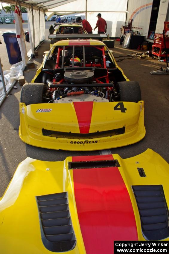 Tony Ave's Chevy Corvette after the first race on Saturday.