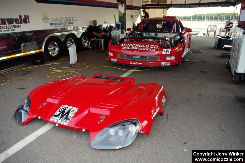 Amy Ruman's Chevy Corvette after the first race on Saturday.