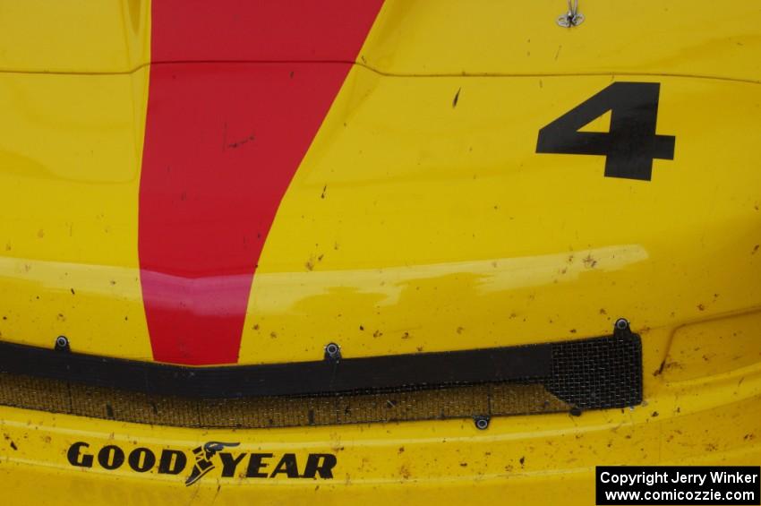 Tony Ave's Chevy Corvette after the second race on Sunday.