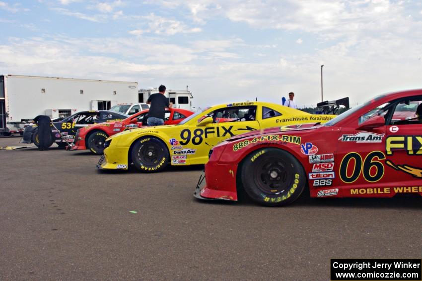 Fix Rim Chevy Camaros lined up after the race
