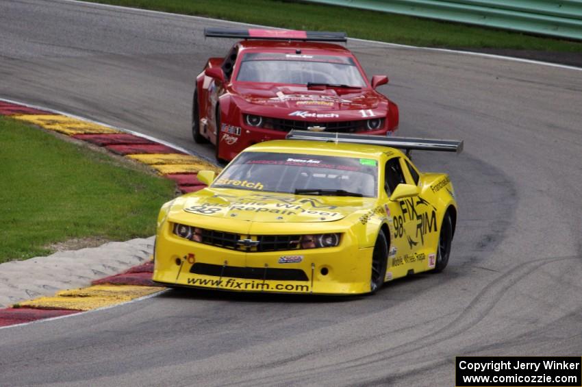 Bob Stretch's Chevy Camaro and Cameron Lawrence's Chevy Camaro